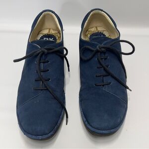 FLY LONDON Women’s Size EU 41 US 10 Blue Suede Lace Up Heels